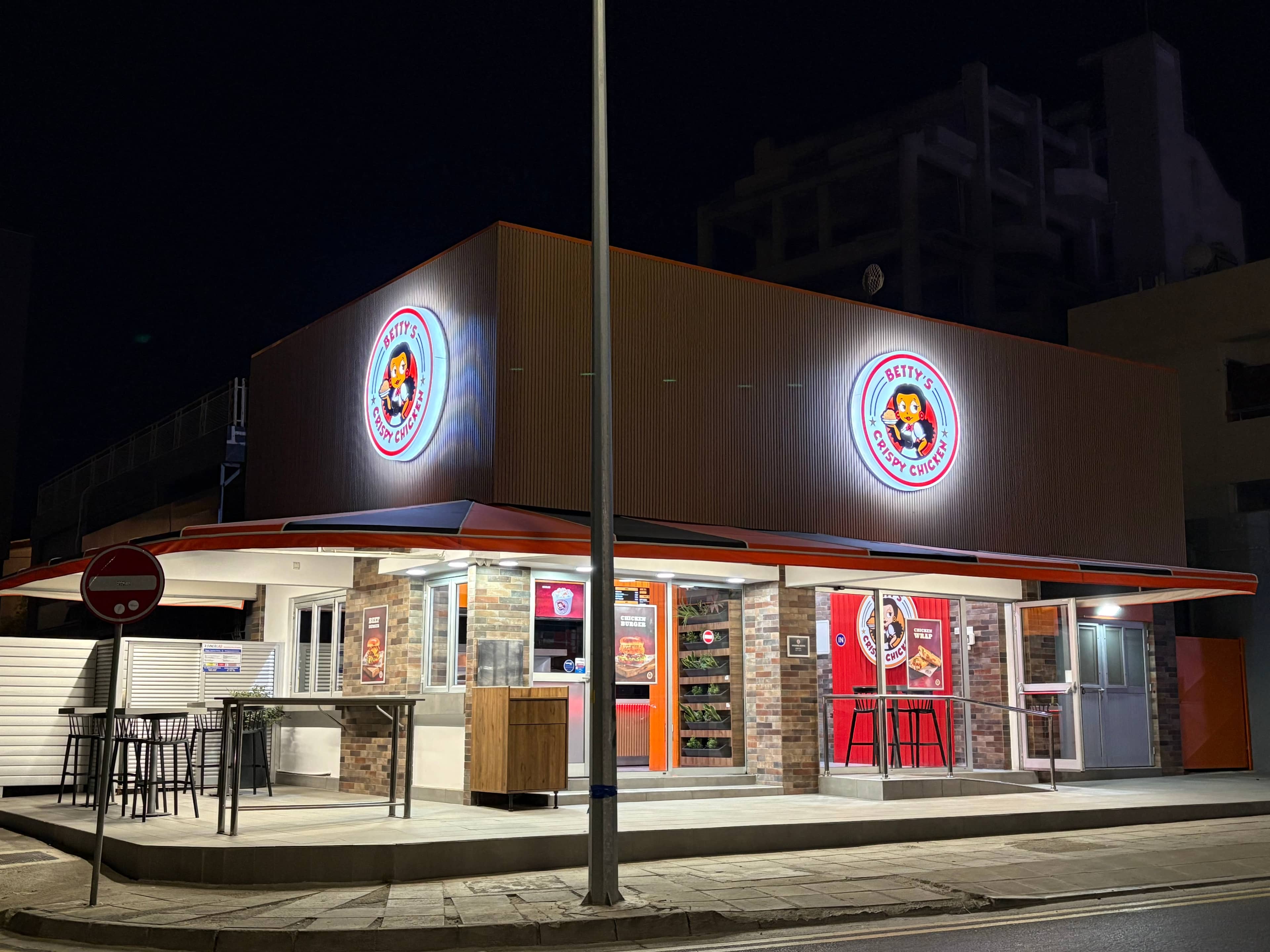 Betty's Crispy Chicken storefront on Agias Zonis, Limassol